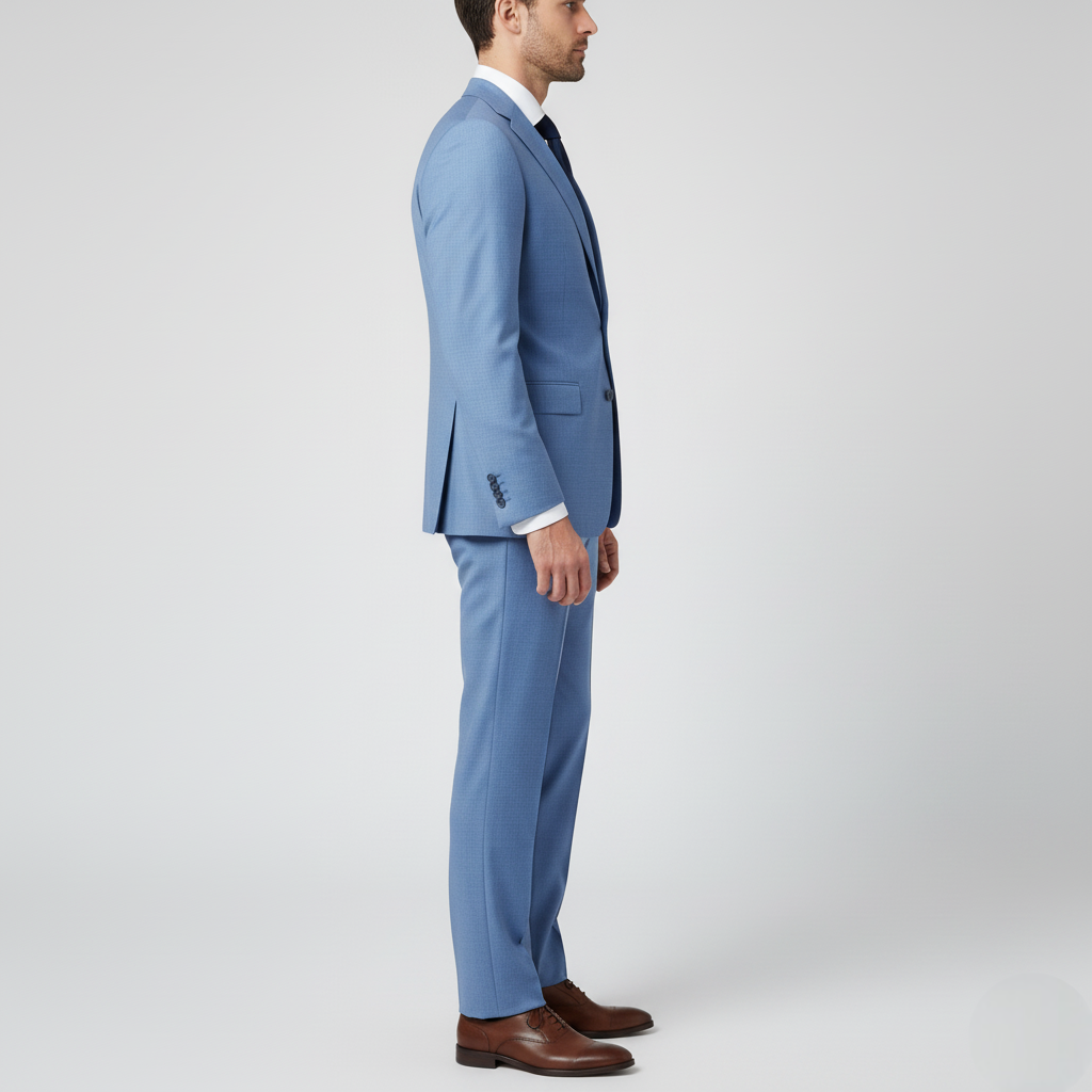 Men’s Two-Piece Suit with Slim Fit Blazer and Trousers
