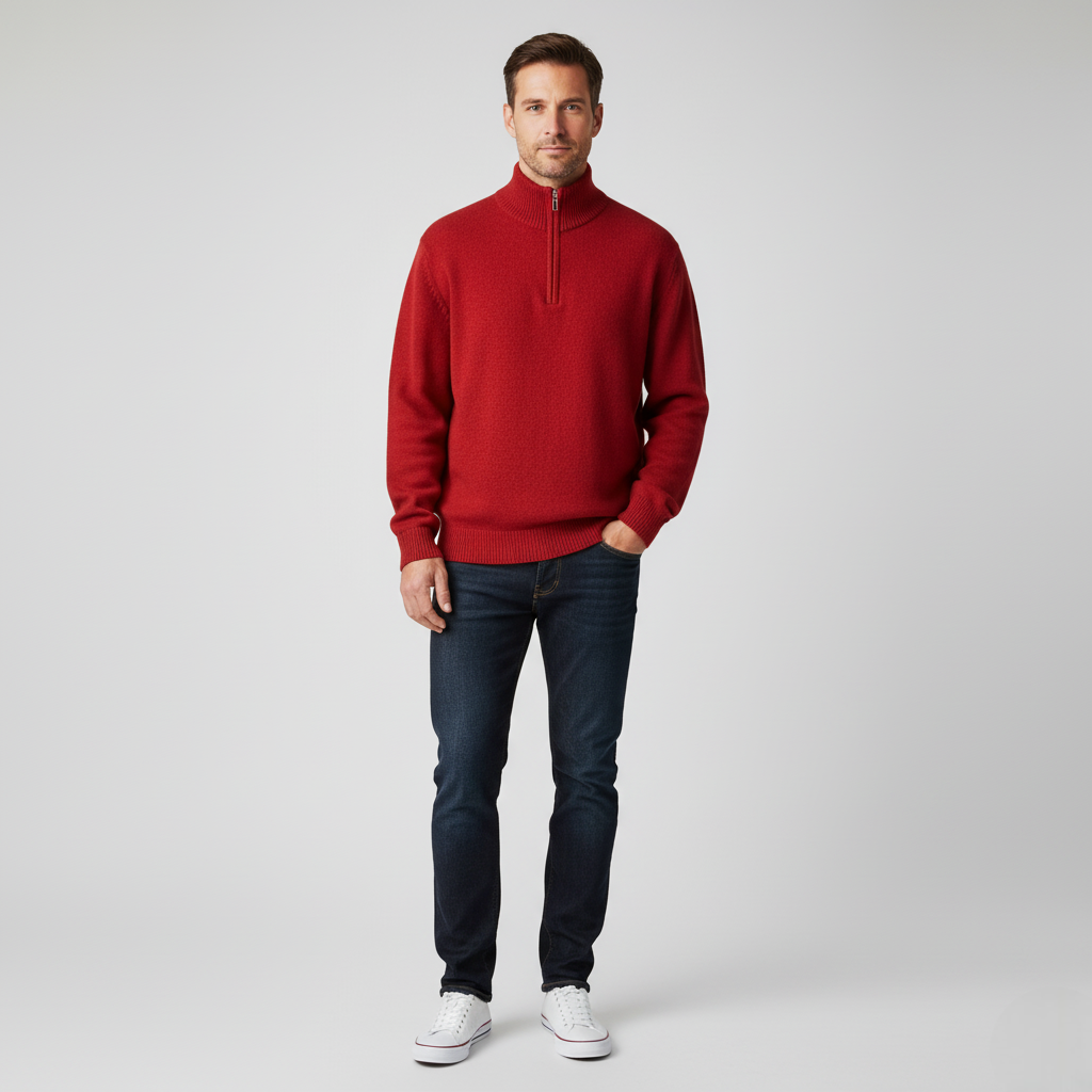 Men's Relaxed Fit Half-Zip Sweater